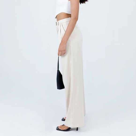 #21❤️ NWOT PRINCESS POLLY AMALIA PANTS IN BEIGE - Picture 6 of 7